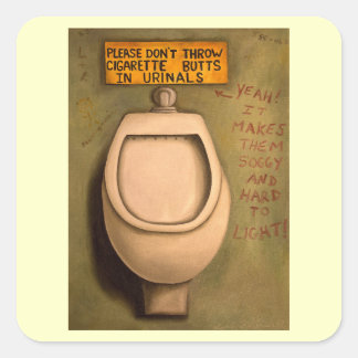 Das Urinal Quadratischer Aufkleber