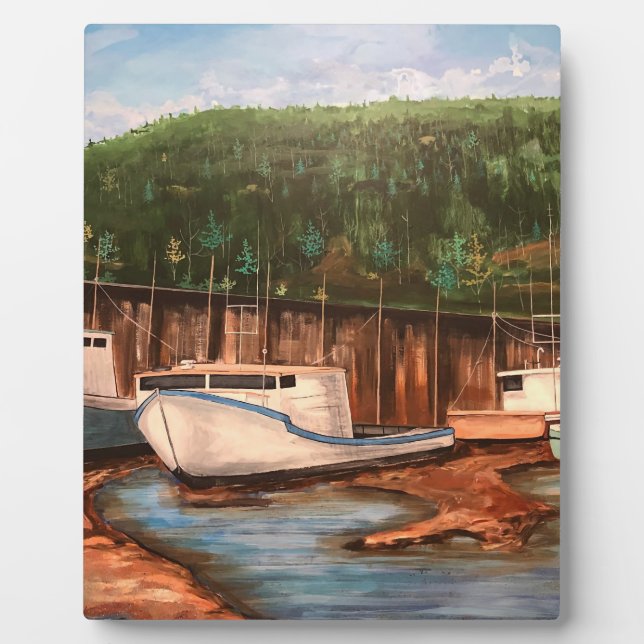 Das ursprüngliche handgemalte Werk des Fischerdorf Fotoplatte (Vorderseite)