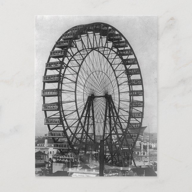 Das ursprüngliche Riesenrad an der Columbia-Exposi Postkarte (Vorderseite)
