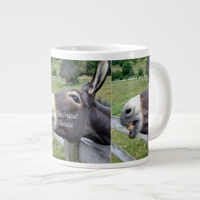 Das ursprünglicher Esel-lustige Esel-Maultier-Vieh Jumbo-Tasse (Vorderseite Rechts)