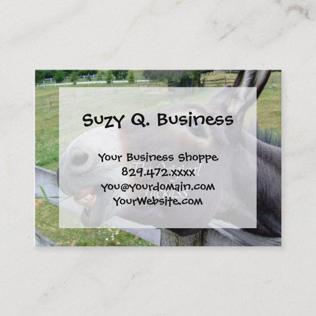 Das ursprünglicher Esel-lustige Esel-Maultier-Vieh Visitenkarte (Vorderseite)