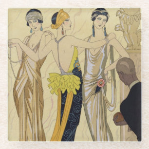 Das Urteil von Paris, 1920-30 (pochoir Druck) Glasuntersetzer