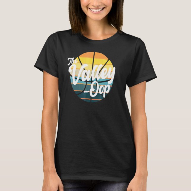 Das Valley Oop Basketball Phoenix Retro Sunset Bas T-Shirt (Vorderseite)