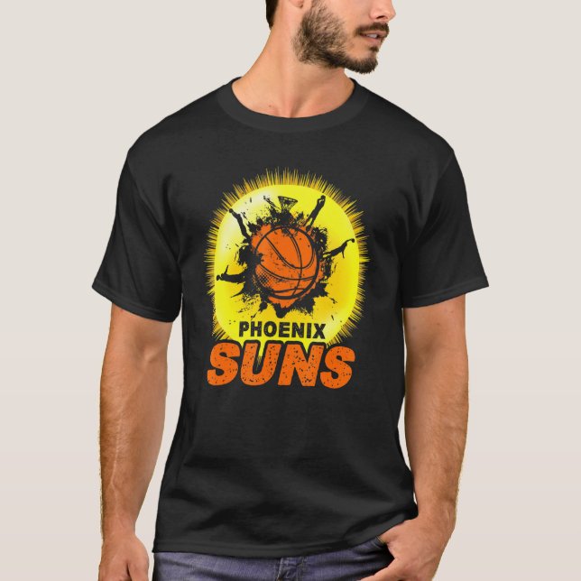 Das Valley Pixel Sun Rise Phoenix Arizona Basketba T-Shirt (Vorderseite)