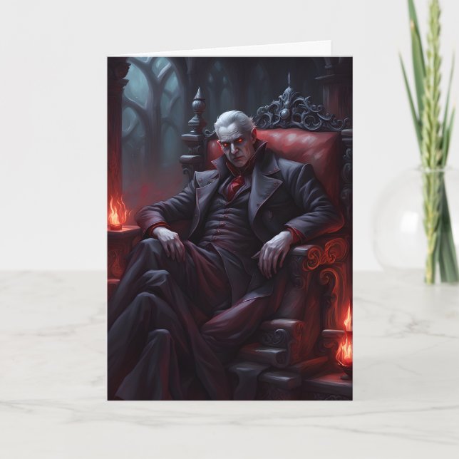 Das Vampirzähler Halloween Feiertagskarte (Vorderseite)