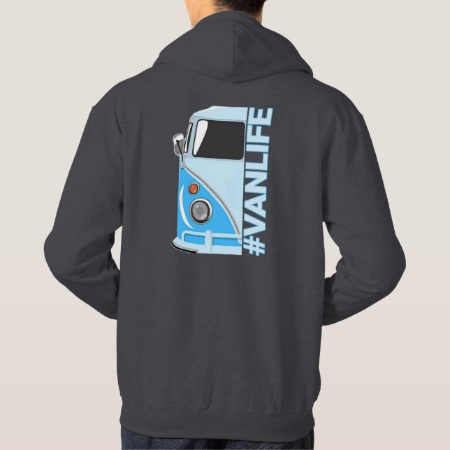 Das Van Life. Camping und Surfen. Unisex Hoodie (Rückseite)