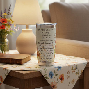 Das Vaterunser Boho floral Thermobecher