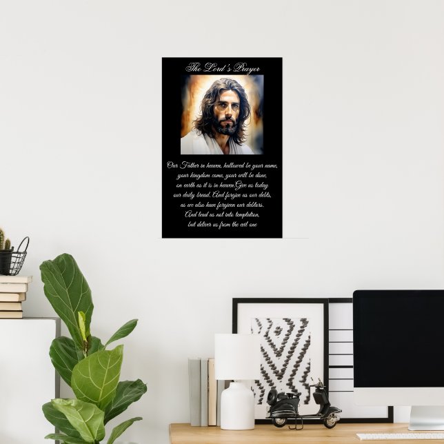 Das Vaterunser Jesus Christus Poster (Heimbüro)