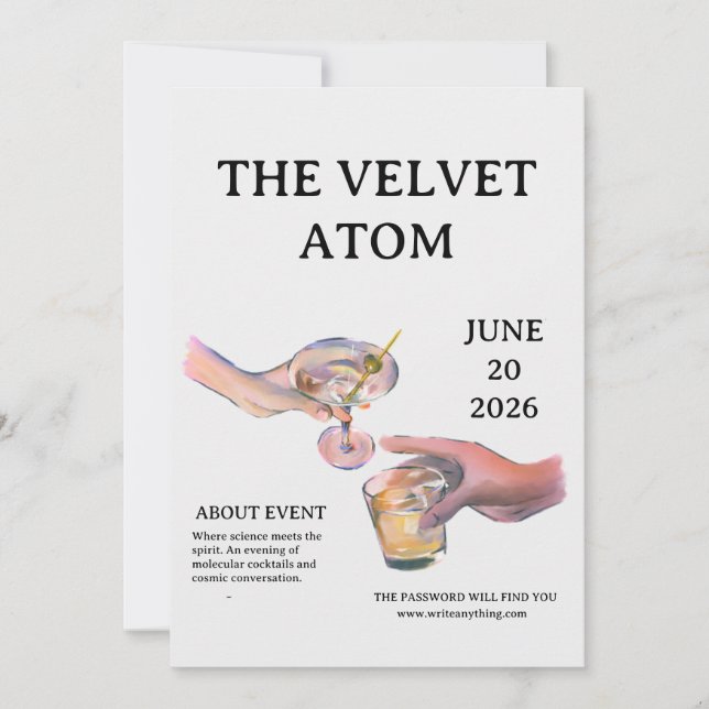 Das Velvet Atom: Ein molekulares Cocktail-Event (Vorderseite)