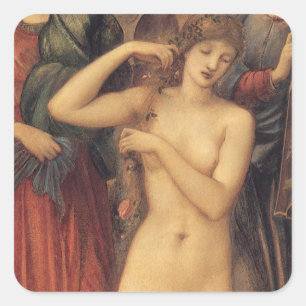 Das Venusbad von Sir Edward Coley Burne-Jones Quadratischer Aufkleber