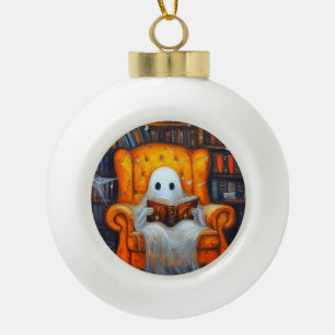 Das verborgene Geist Gemütliches Halloween-Bibli Keramik Kugel-Ornament