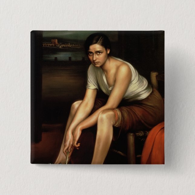 Das verführerische junge Mädchen Button (Vorderseite)