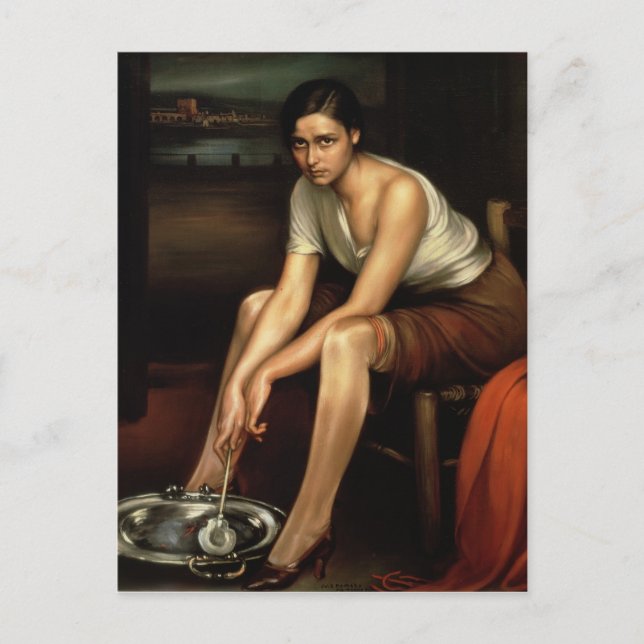 Das verführerische junge Mädchen Postkarte (Vorderseite)