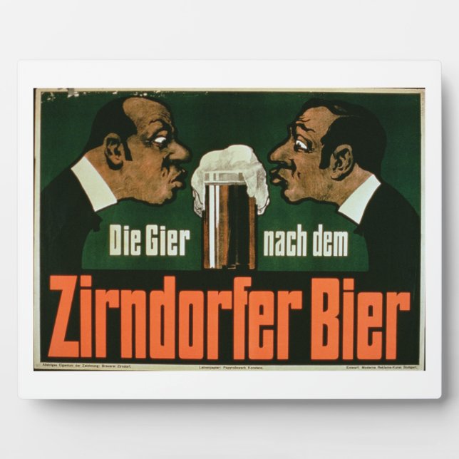 "Das Verlangen nach dem Zirndurfer-Bier" (Farblith Fotoplatte (Vorderseite)
