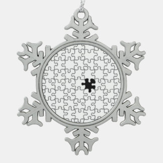 Das Vermisste Puzzlemuster Schneeflocken Zinn-Ornament