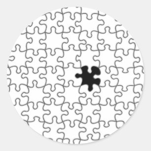 Das Vermisste Puzzleteil-Muster Runder Aufkleber