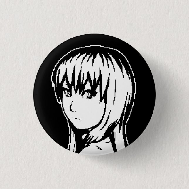 Das Vermisste Stück (B&W) - kleines Button-back Button (Vorderseite)