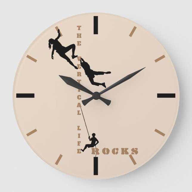 Das vertikale Leben - Rock Climbing Design Große Wanduhr (Vorderseite)
