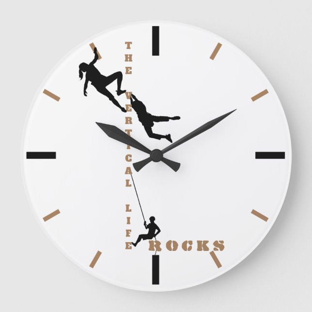 Das vertikale Leben - Rock Climbing Design Große Wanduhr (Vorderseite)