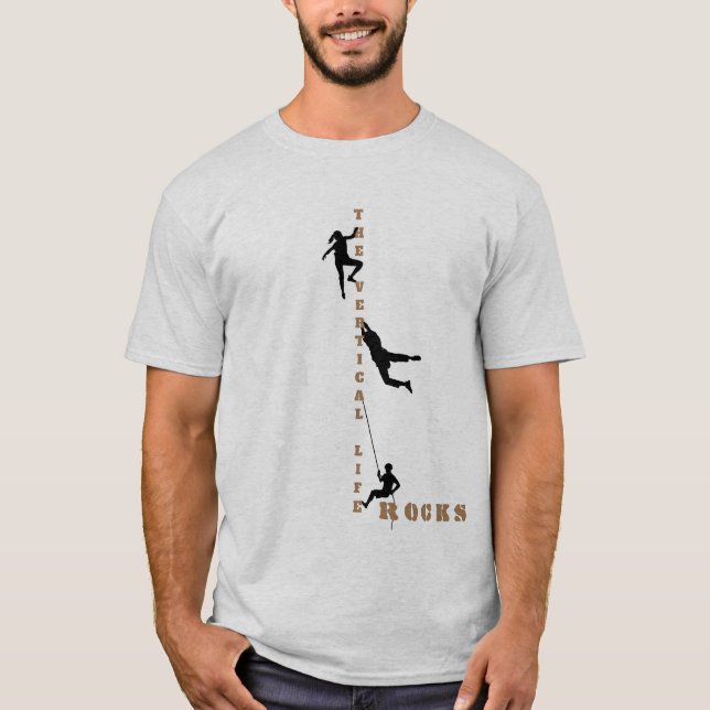 Das vertikale Leben - Rock Climbing Design T-Shirt (Vorderseite)