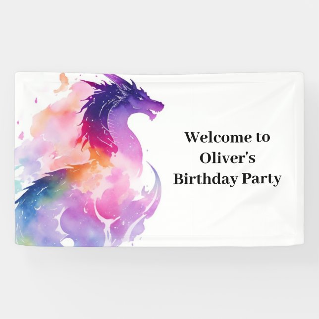 Das verzauberte Dragon Wonderland Birthday Banner (Horizontal)