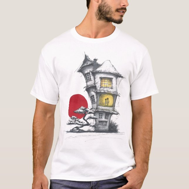 Das verzauberte Haus unter dem roten Mond T-Shirt (Vorderseite)