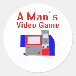 Das Video-Spiel des Mannes Runder Aufkleber