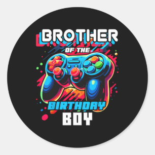 Das Video-Spiel "The Birthday Boy Matching Family" Runder Aufkleber