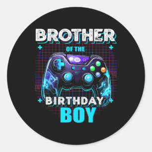 Das Video-Spiel "The Birthday Boy Matching Family" Runder Aufkleber