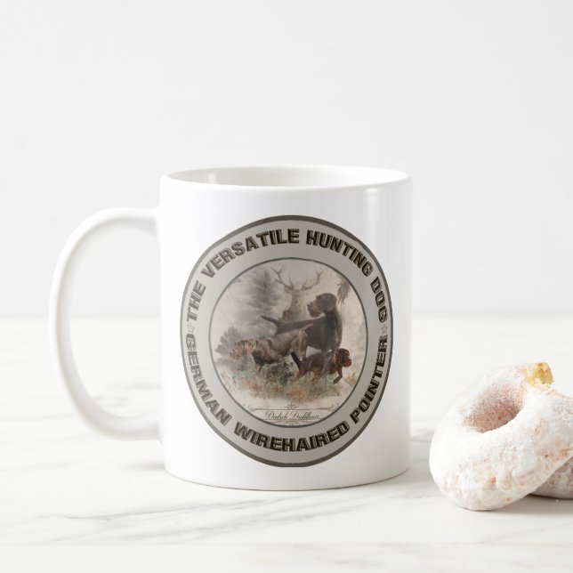 Das vielseitige Papier der Jagdhundebüge Kaffeetasse (Mit Donut)
