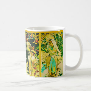 Das vier Jahreszeiten ~ Alphonse Mucha Tasse