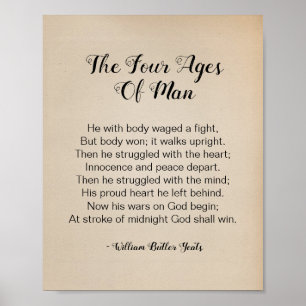 Das vierjährige Poster des Gedichts Vintage