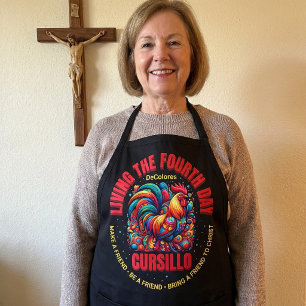 Das vierte Tag leben Cursillo DeColores Hahn Schürze