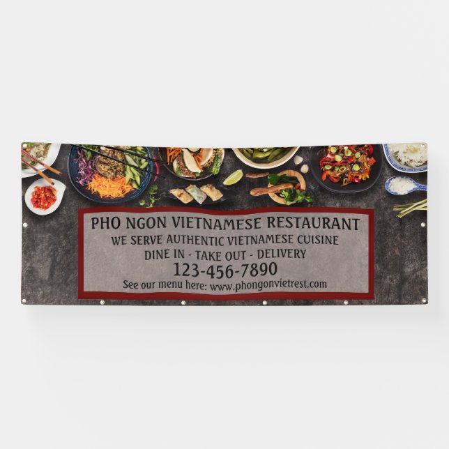 Das vietnamesische Restaurant "Large Wall" Banner (Horizontal)