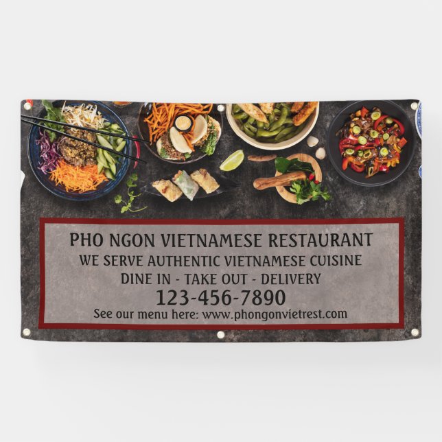 Das vietnamesische Restaurant "Large Wall" Banner (Horizontal)