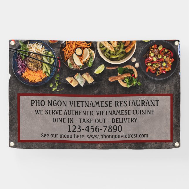 Das vietnamesische Restaurant "Large Wall" Banner (Horizontal)