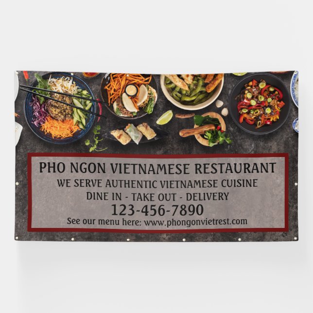 Das vietnamesische Restaurant "Large Wall" Banner (Horizontal)