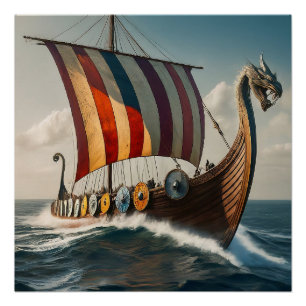 Das Viking Long Schiff Poster