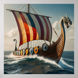 Das Viking Long Schiff Poster