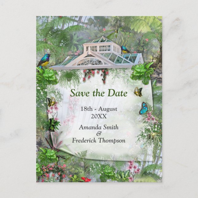 Das Viktorianische Greenhouse Ankündigungspostkarte (Vorderseite)