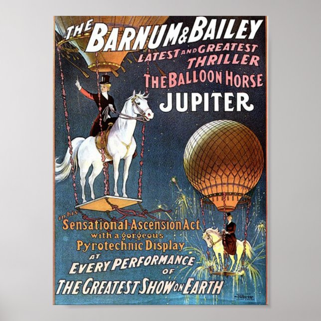 Das Vintage Ballonpferd Poster (Vorne)