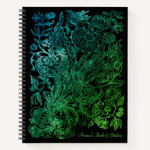 Das Vintage Buch der Schatten aus Grün und Schwarz