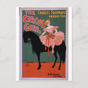 Das Vintage Circus Girl Theater Postkarte