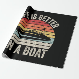 Das Vintage Leben ist besser auf einem Bootsführer Geschenkpapier