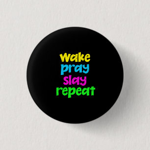 Das Vintage Neon Sign-Weck des Retro 80's Pray Sla Button