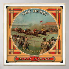 Das Vintage Pferderennen von Derby David Dunlop Poster