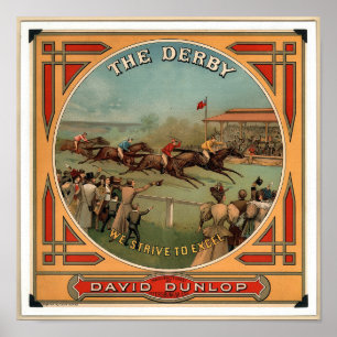 Das Vintage Pferderennen von Derby David Dunlop Poster