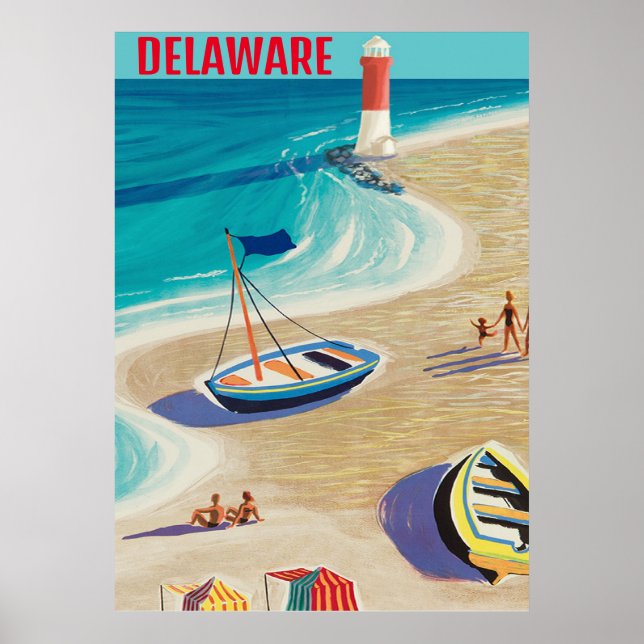Das Vintage Poster am Strand (Vorne)