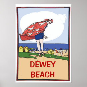 Das Vintage Poster am Strand