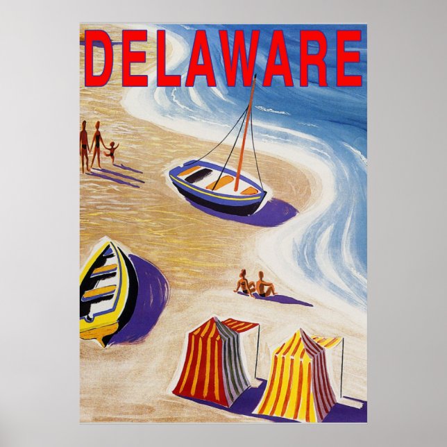 Das Vintage Poster am Strand (Vorne)